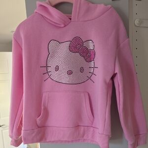 Hello Kitty Light Pink Hooded Kids Pullover with Rhinestone Graphic Size: 4T